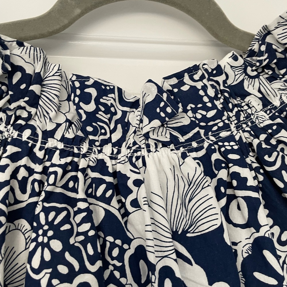 Blue and White Floral Women's Top - Picture 5 of 7